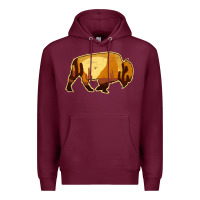 Burgundy Desert Landscape Bison Silhouette Premium Hoodie - Bettercallsaul