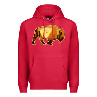 Cardinal Desert Landscape Bison Silhouette Premium Hoodie - Bettercallsaul