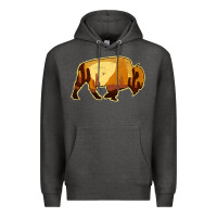 Charcoal Heather Desert Landscape Bison Silhouette Premium Hoodie - Bettercallsaul