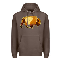 Coffee Desert Landscape Bison Silhouette Premium Hoodie - Bettercallsaul