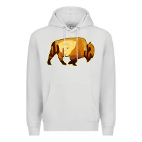 Dove Grey Desert Landscape Bison Silhouette Premium Hoodie - Bettercallsaul