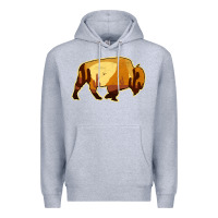 Heather Grey Desert Landscape Bison Silhouette Premium Hoodie - Bettercallsaul
