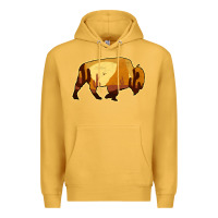 Mustard Desert Landscape Bison Silhouette Premium Hoodie - Bettercallsaul