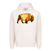 Pale Pink Desert Landscape Bison Silhouette Premium Hoodie - Bettercallsaul