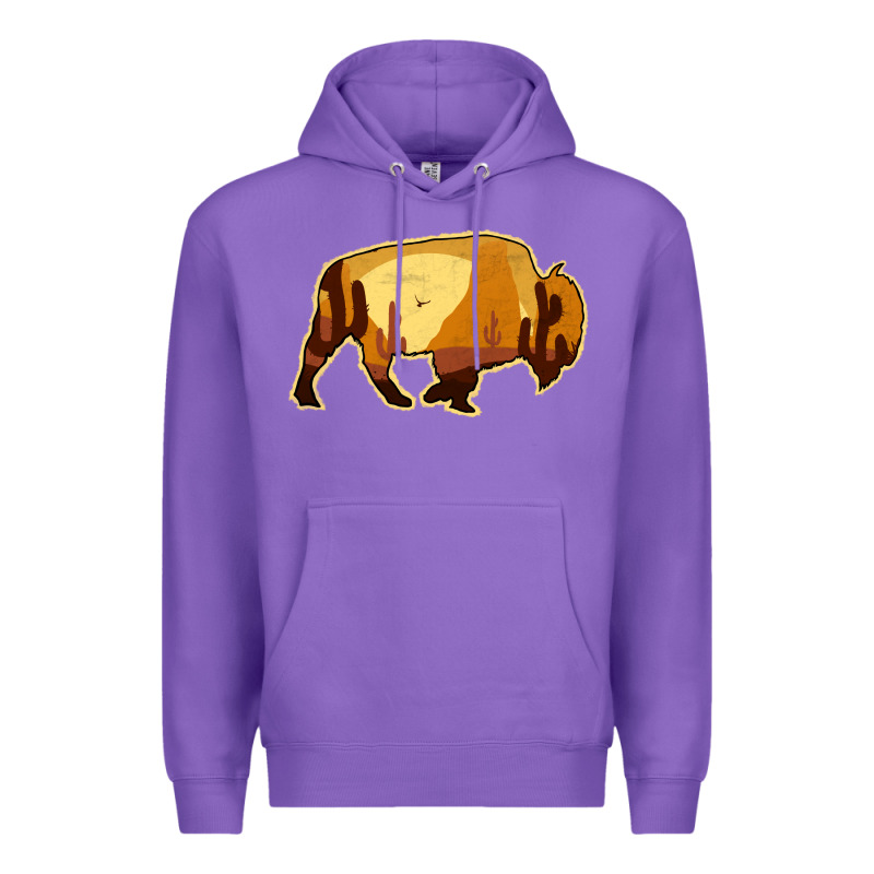 Desert Landscape Bison Silhouette Premium Hoodie by Bettercallsaul | Teevron