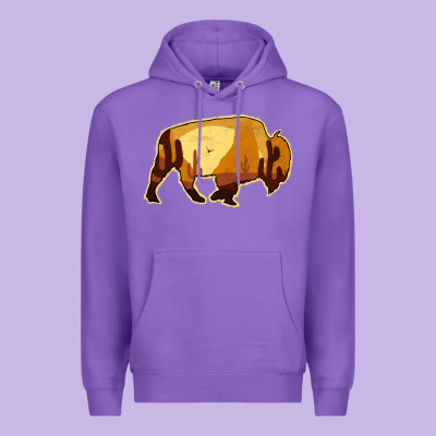 Desert Landscape Bison Silhouette Premium Hoodie Designed By Bettercallsaul