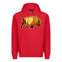 Red Desert Landscape Bison Silhouette Premium Hoodie - Bettercallsaul