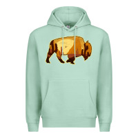Seafoam Desert Landscape Bison Silhouette Premium Hoodie - Bettercallsaul