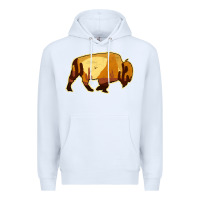 White Desert Landscape Bison Silhouette Premium Hoodie - Bettercallsaul