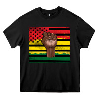 Black Juneteenth American flag Heavy Core Tee - Artiststas