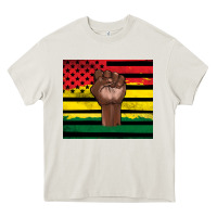 Cream Juneteenth American flag Heavy Core Tee - Artiststas
