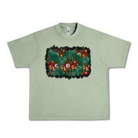 Oil Green christmas gift box and leopard background Urban Heavy Tee - BundleAndBundleShop