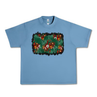Pebble Blue christmas gift box and leopard background Urban Heavy Tee - BundleAndBundleShop