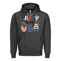 Charcoal Heather party in the usa Zipper Hoodie - MaliasSmallBusiness