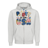 Dove Grey party in the usa Zipper Hoodie - MaliasSmallBusiness