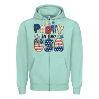 Seafoam party in the usa Zipper Hoodie - MaliasSmallBusiness