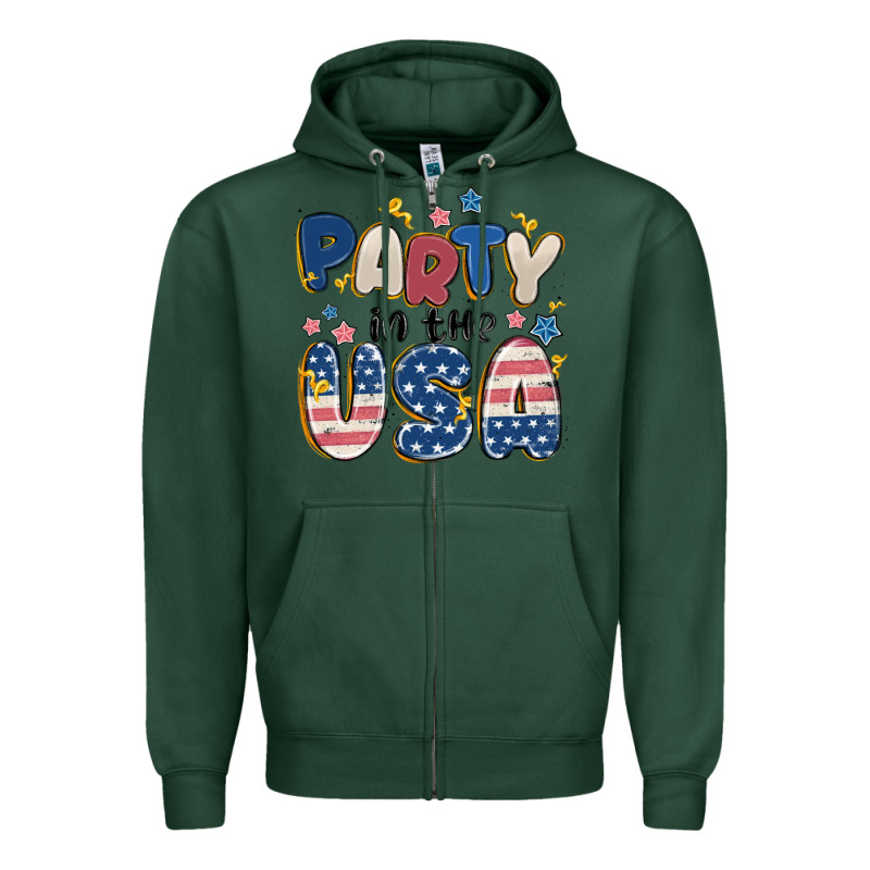 Party In The Usa Zipper Hoodie by MaliasSmallBusiness | Teevron