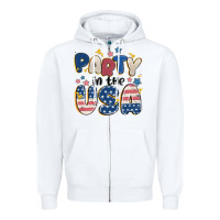 White party in the usa Zipper Hoodie - MaliasSmallBusiness