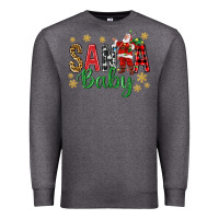 Charcoal Heather Santa Baby With Santa Premium Sweatshirt - BundleAndBundleShop