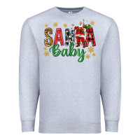 Heather Grey Santa Baby With Santa Premium Sweatshirt - BundleAndBundleShop