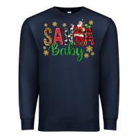 Navy Santa Baby With Santa Premium Sweatshirt - BundleAndBundleShop