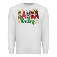 Oatmeal Heather Santa Baby With Santa Premium Sweatshirt - BundleAndBundleShop