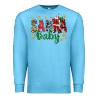Ocean Blue Santa Baby With Santa Premium Sweatshirt - BundleAndBundleShop