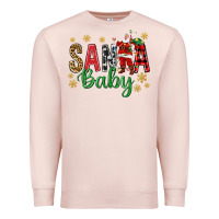 Pale Pink Santa Baby With Santa Premium Sweatshirt - BundleAndBundleShop