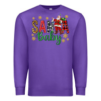 Purple Santa Baby With Santa Premium Sweatshirt - BundleAndBundleShop