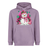 Lavender pink christmas snowman Heavyweight Hoodie - MaliasSmallBusiness