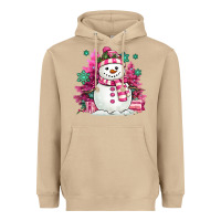 Mushroom pink christmas snowman Heavyweight Hoodie - MaliasSmallBusiness