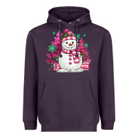 Plum pink christmas snowman Heavyweight Hoodie - MaliasSmallBusiness
