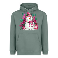 Sage pink christmas snowman Heavyweight Hoodie - MaliasSmallBusiness