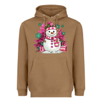 Toasted Coconut pink christmas snowman Heavyweight Hoodie - MaliasSmallBusiness