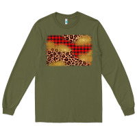 Army Green christmas leopard glitter background Long Sleeve Tee - AdoDesignShop