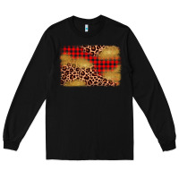 Black christmas leopard glitter background Long Sleeve Tee - AdoDesignShop