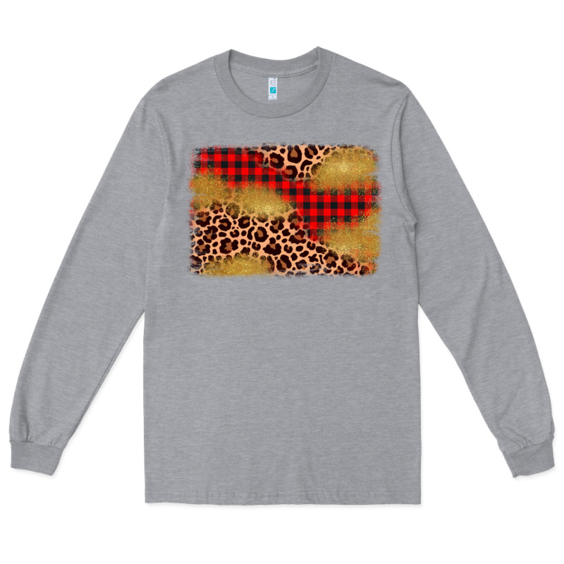Christmas Leopard Glitter Background Long Sleeve Tee by AdoDesignShop | Teevron