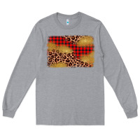 Heather Grey christmas leopard glitter background Long Sleeve Tee - AdoDesignShop