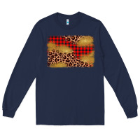 Navy christmas leopard glitter background Long Sleeve Tee - AdoDesignShop