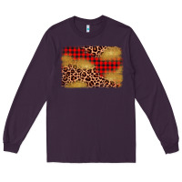Plum christmas leopard glitter background Long Sleeve Tee - AdoDesignShop