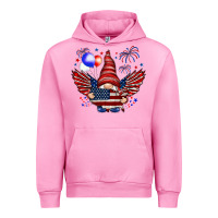 Fuchsia Pink Gnome with 4th Of July elements Urban Hoodie - HowdyJamesFarm