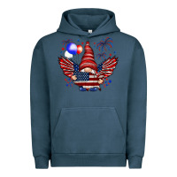 Pigment Midnight Navy Gnome with 4th Of July elements Urban Hoodie - HowdyJamesFarm