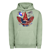 Pigment Oil Green Gnome with 4th Of July elements Urban Hoodie - HowdyJamesFarm