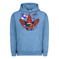 Pigment Pebble Blue Gnome with 4th Of July elements Urban Hoodie - HowdyJamesFarm