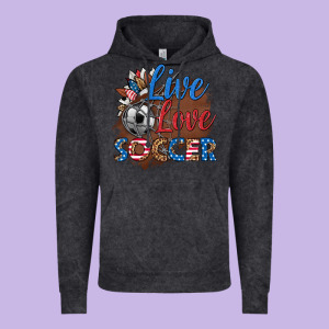 Live Love Soccer Vintage Hoodie Designed By Hra Design Shop