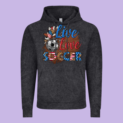 Live Love Soccer Vintage Hoodie Designed By Hra Design Shop