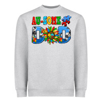 Heather Grey ausome autism dad Heavyweight Sweatshirt - AdoDesignShop