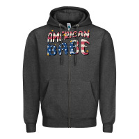 Charcoal Heather American babe Zipper Hoodie - MaliasSmallBusiness