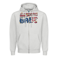 Dove Grey American babe Zipper Hoodie - MaliasSmallBusiness