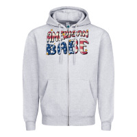 Heather Grey American babe Zipper Hoodie - MaliasSmallBusiness
